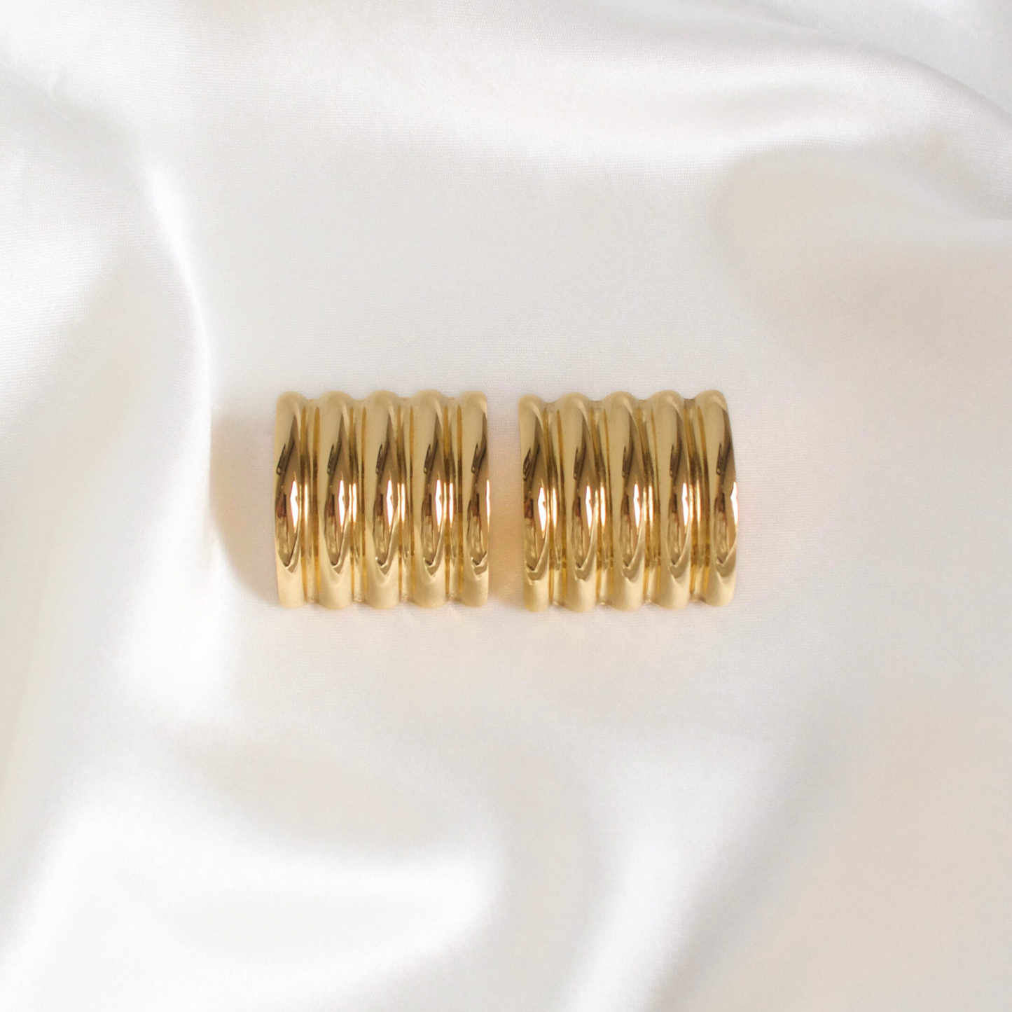 Covergirl Textured Statement Earrings in Gold