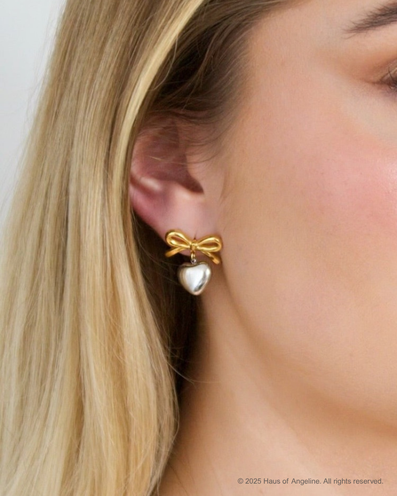 Lana Bow Heart Earrings