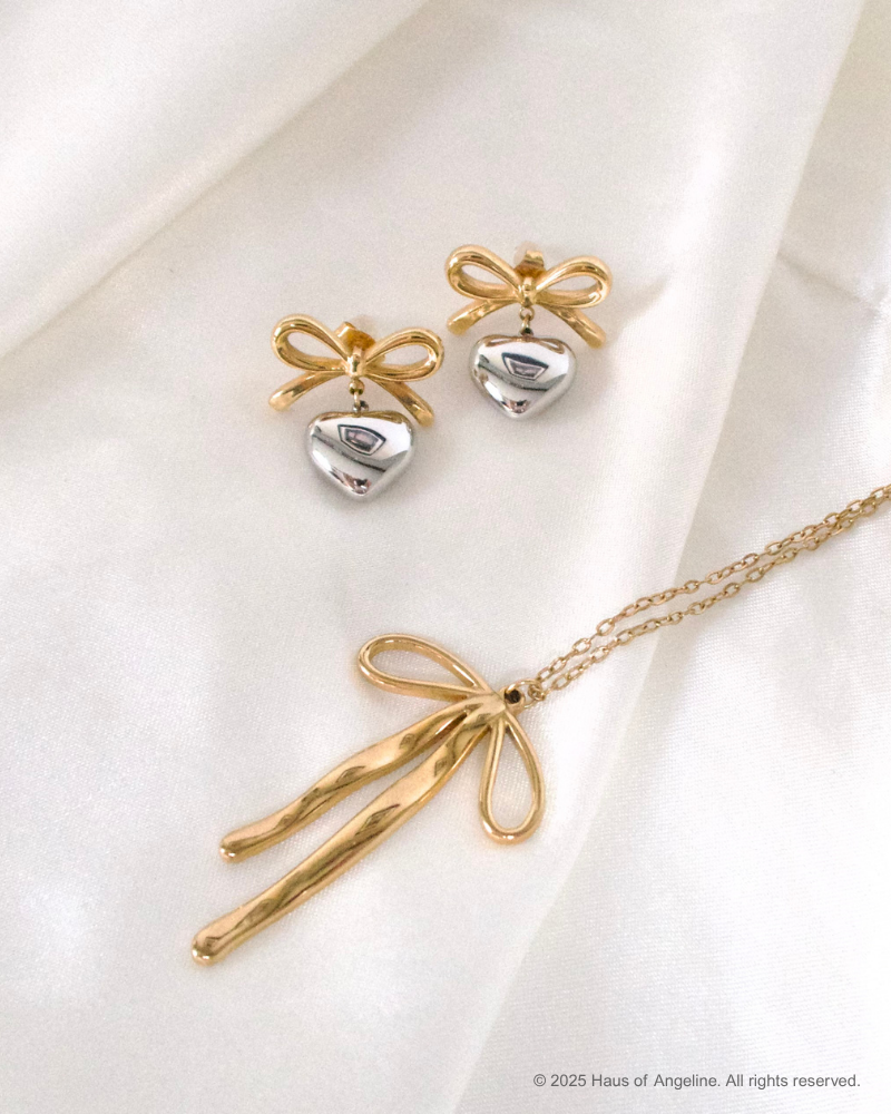 Lana Bow Heart Earrings