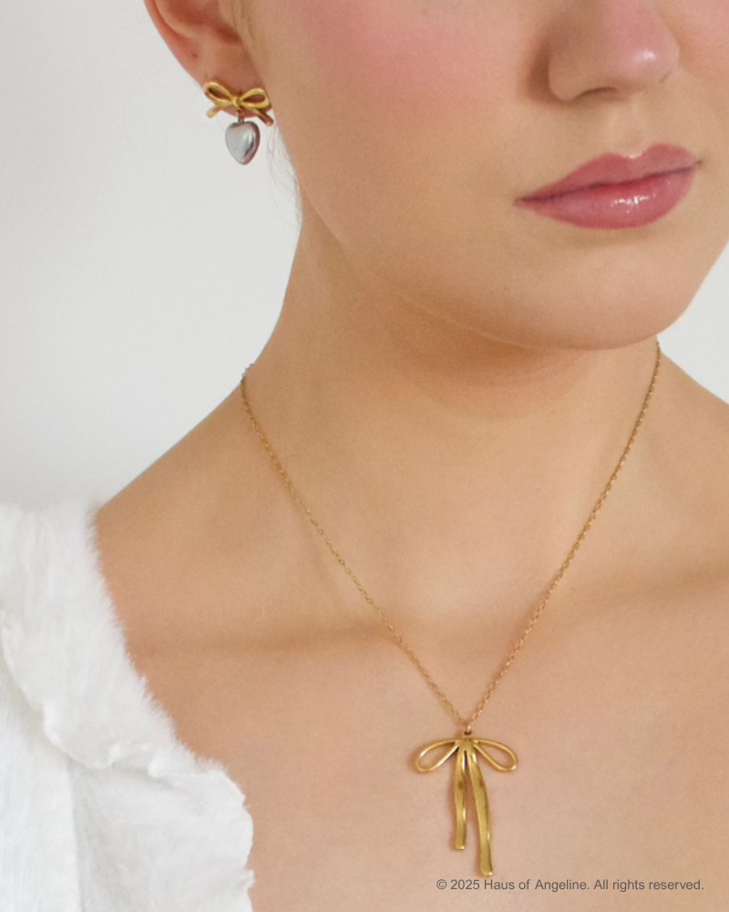 Lana Bow Heart Earrings