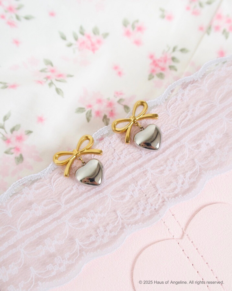 Lana Bow Heart Earrings
