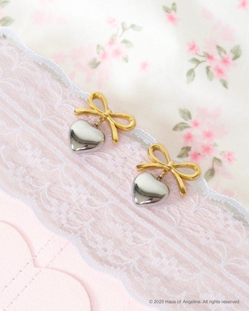 Lana Bow Heart Earrings
