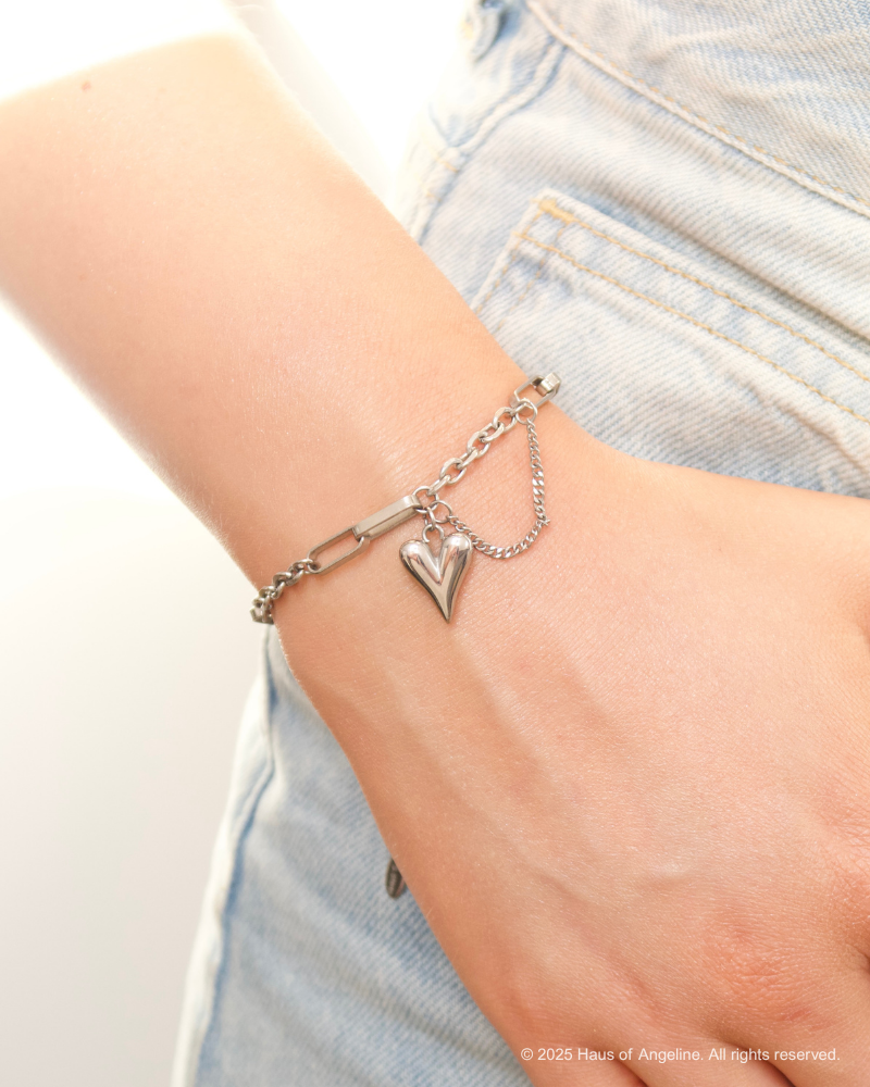 Silver Heart Charm Bracelet