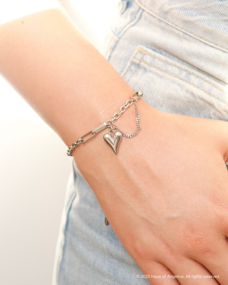 Silver Heart Charm Bracelet
