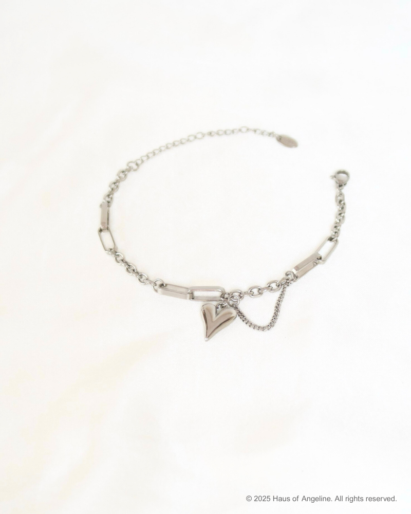 Silver Heart Charm Bracelet
