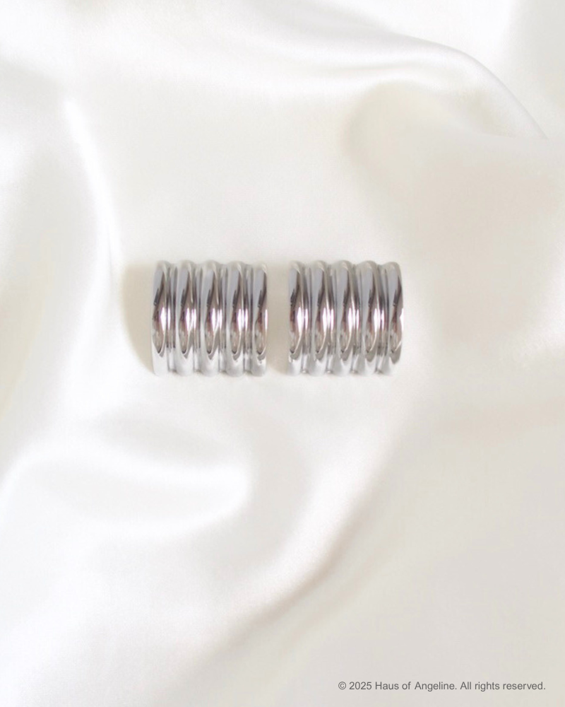 Covergirl Textured Statement Earrings in Silver