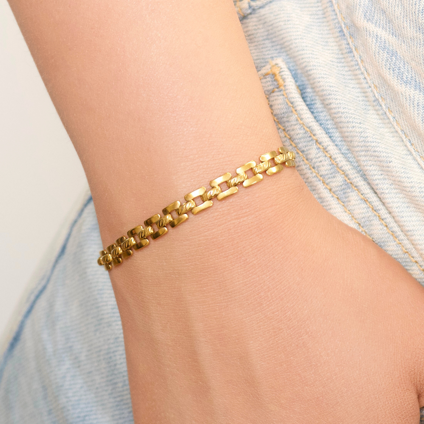 Cadillac Square Link Bracelet