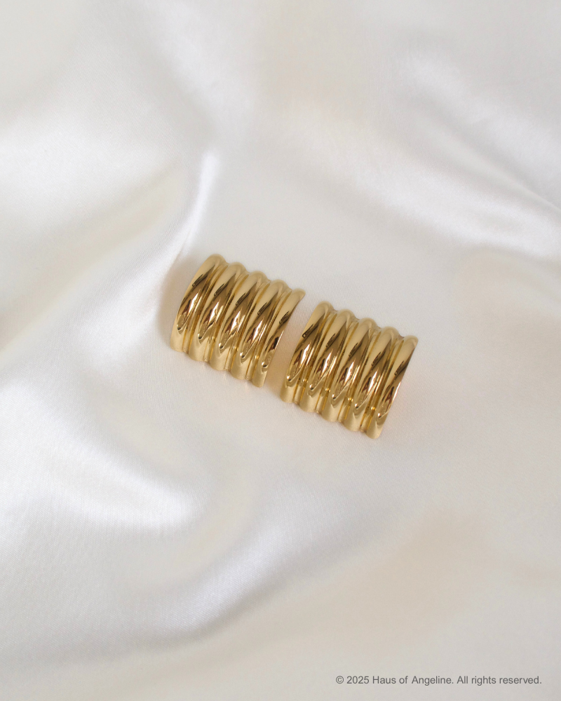 Covergirl Textured Statement Earrings in Gold
