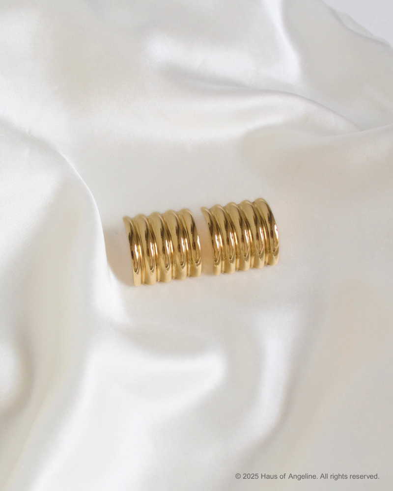 Covergirl Textured Statement Earrings in Gold