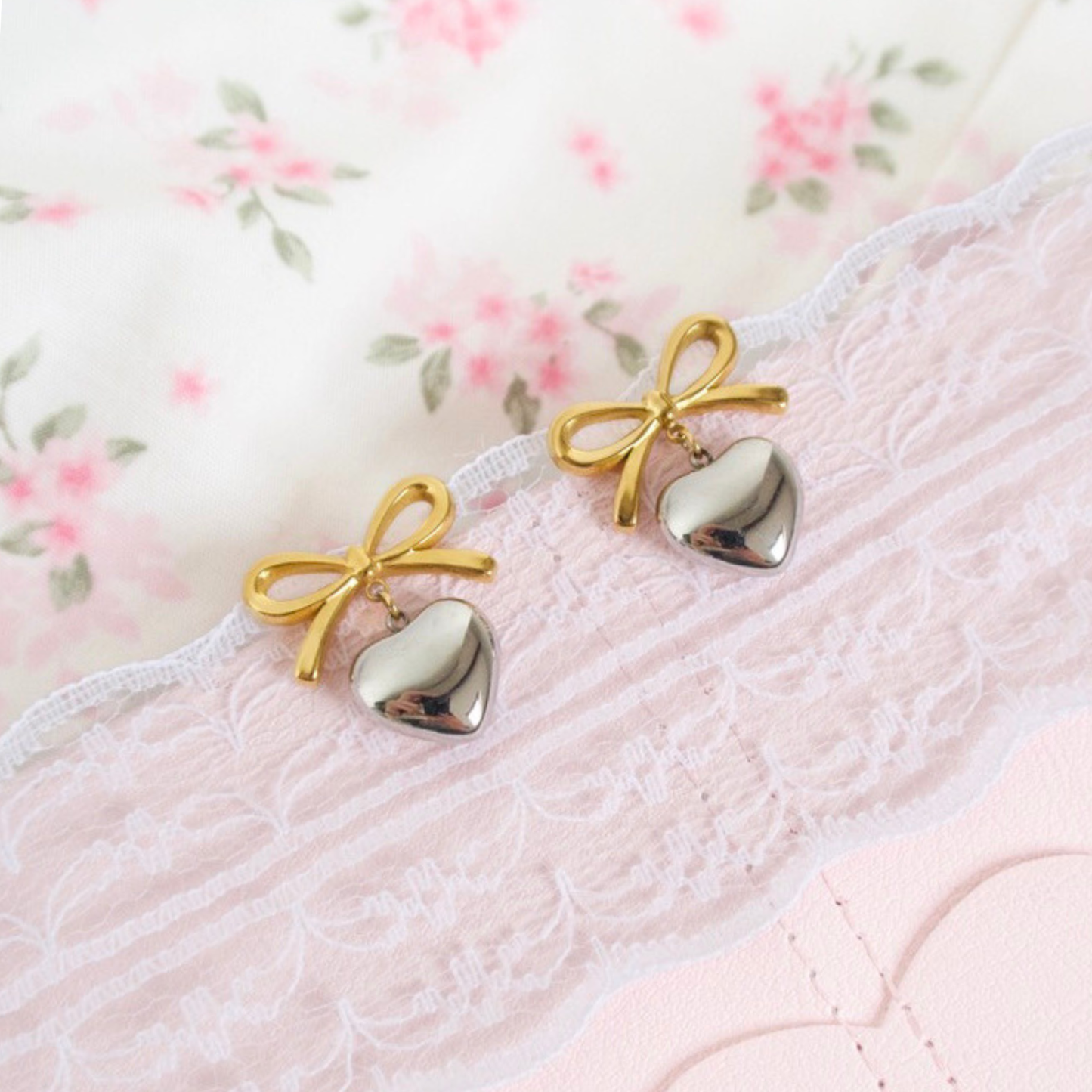 Lana Bow Heart Earrings
