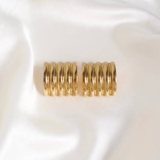 Covergirl Textured Statement Earrings in Gold