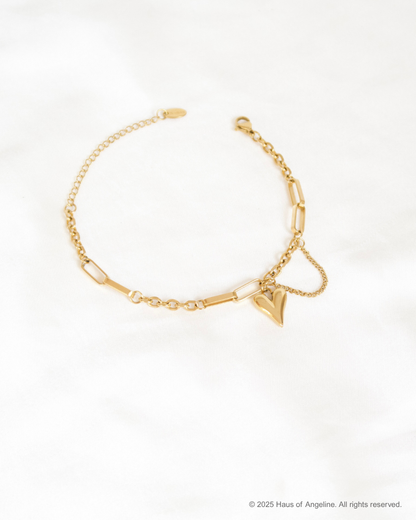 Gold Heart Charm Bracelet
