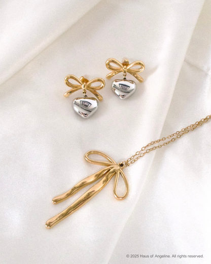 Lana Bow Heart Earrings