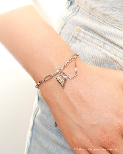 Silver Heart Charm Bracelet