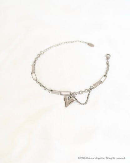 Silver Heart Charm Bracelet
