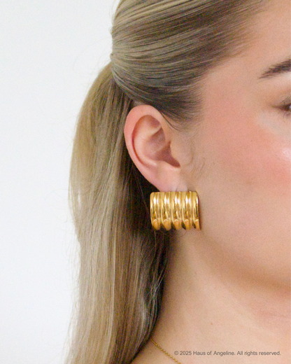 Covergirl Textured Statement Earrings in Gold