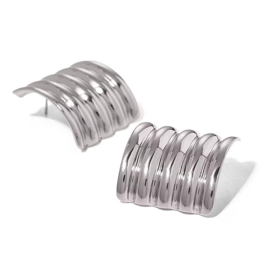 Covergirl Textured Statement Earrings in Silver