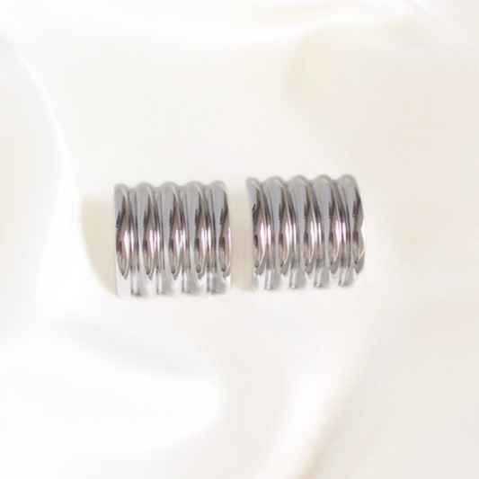 Covergirl Textured Statement Earrings in Silver