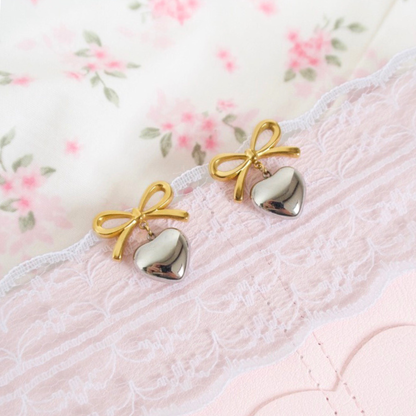 Lana Bow Heart Earrings